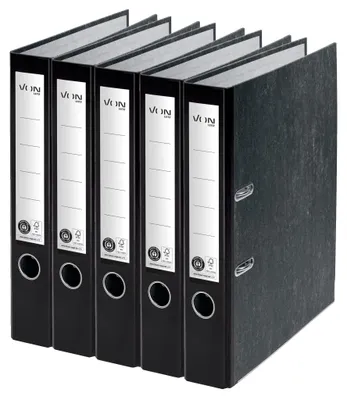 Image de Lot de 5 classeurs A4 de la marque VON Leitz, en carton 100 % recyclé, pour 350 feuilles, dos de 50 mm