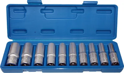 Produktbild von 1/2"-Antrieb Steckschlüssel-Einsätze tiefe (lange) Ausführung 10-tlg. 10-24 mm