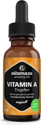 Produktbild von Vitamin A 500 μg hochdosiert vegan Tropfen 50 ml