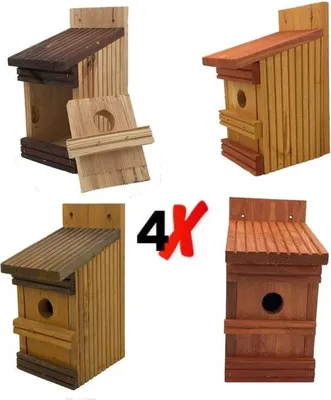 Produktbild von GARDEN SPIRIT Nistkasten für Blaumeisen - Vogelhaus Set 4er – Vogelhaus bunt11 x 13 x 25 cm