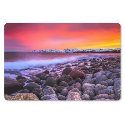 Produktbild von MuchoWow® Mauspad Mousepad Sonne - Steine - Schnee - Landschaft - Wasser 27x18 cm - Mousepads - Maus Mat - Pad - Mausunterlage - Büroartikel - Desk Matten