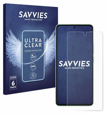 Product packaging and a screen protector on a phone.