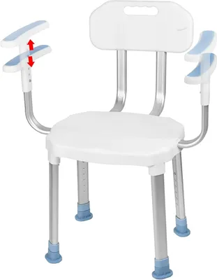 Immagine prodotto di Sedia da doccia - Sicura per l'uso in doccia - Regolabile - Portata massima: 150 kg - Colore: bianco
