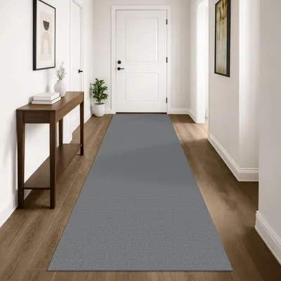 Obrázok produktu pre Koberec, sivý, 91 x 305 cm, umývateľný, protišmykový