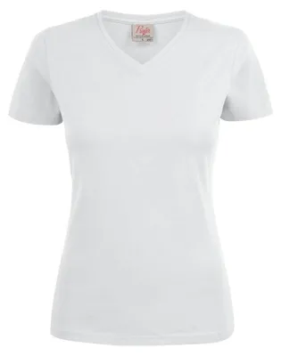 Productafbeelding van Printer - "Heavy" T-shirt voor dames, V-hals, katoen, model ET628 (maat M) (wit)