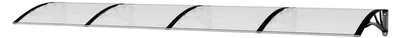 Produktbild von Türvordach 350x80cm, Überdachung für Haustüren, Pultvordach in Schwarz Transparent aus Polycarbonat
