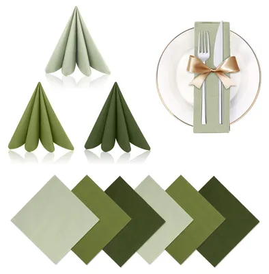 Image de Serviettes en papier - Vert sauge - 33x33 cm - 120 pièces