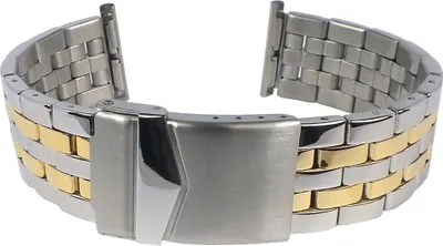 Produktbild von Minott | Uhrenarmband Edelstahl glänzend bicolor 30891, Stegbreite:22mm