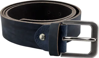 Produktbild von Gürtel aus Leder 4x105cm Ledergürtel mit Schnalle dunkelblau marmoriert