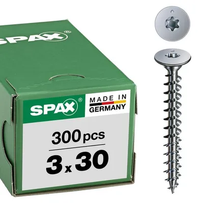Imagen del producto de SPAX® 0151010300303 SPAX® Rückwandschrauben T10 Flachkopf WIROX 0151010300303 3 mm x 30 mm, 300 St.