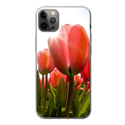 Produktbild von MuchoWow® Handyhülle Schutzhülle Hülle für iPhone 13 Pro Max Blumen - Tulpen - Sonne Silikon Softcase Handy Hülle - Mobiltelefon