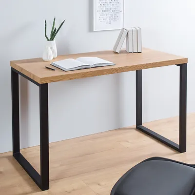Produktbild von riess-ambiente Design Schreibtisch OAK DESK 120cm Eiche Vintage Metallgestell schwarz Bürotisch Tisch