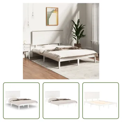 Produktbild von The Living Store Massivholzbett Weiß Kiefer 140x200 cm