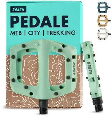 Produktbild von AARON Dirt MTB Pedale Nylon Ultraleicht 9/16" Mountainbike Fahrradpedale Mint