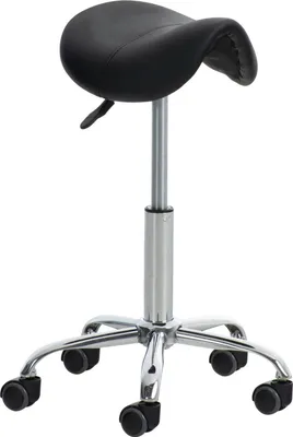 Obrázek produktu pro Ergonomická židle pro sezení - Pohodlný sedlový taburet - Stylový a nastavitelný design | Barva: černá