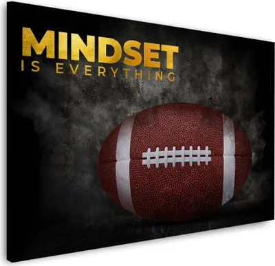 Produktbild von Mindset Football Motivation Wandbild Leinwandbild Kunstdruck XL Wanddeko: 120x80x2cm