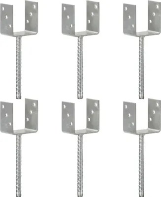 Produktbild von Pfostenträger 6 Stk. Silbern 9×6×30 cm Verzinkter Stahl