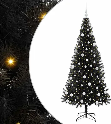 Image de vidaXL, sapin de Noël noir, 180 cm, en PVC