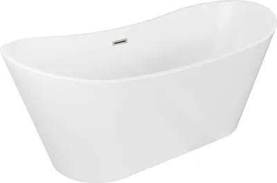 Produktbild von Mexen Montana freistehende Badewanne 150 x 75 cm, weiß, mit gebürstetem Nickelüberlauf - 52011507500-97