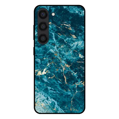 Image de Smartphonica Coque pour Samsung Galaxy S23 Plus avec impression marbre - Coque arrière TPU design marbre - Bleu