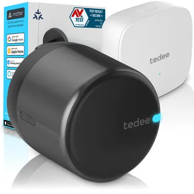 Immagine prodotto di Tedee GO2 Alu con Bridge Serratura Intelligente WiFi Bluetooth | Sblocco Automatico | Matter, Apple HomeKit, Alexa, Google Home