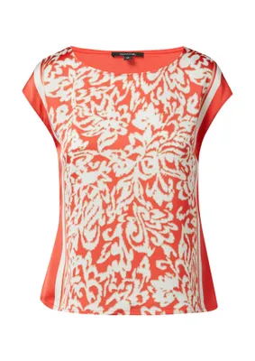 Produktbild von Comma Damen T-Shirt, Lila/Pink, gemustert, U-Boot-Ausschnitt, Größe 38
