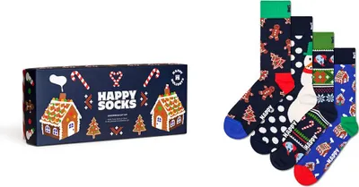Produktbild von Happy Socks Gingerbreads Gift Set Half Lange Socken 4 Paare Mehrfarbig EU 36-40 Mann Mehrfarbig EU 36-40