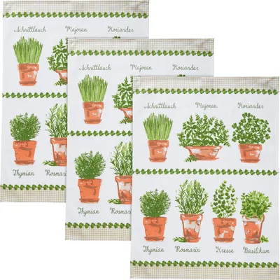 Produktbild von Erwin Müller Geschirrtuch 3er-Pack Kräuter 50x70 cm