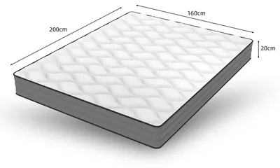Immagine prodotto di Materasso a molle - Materasso a molle insacchettate - 160x200 cm - Altezza 21–25 cm - Per letto matrimoniale - Bianco