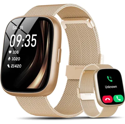 Produktbild von Smartwatch Damen mit Alexa HD mit Bluetooth Anrufen Herzfrequenz Schlafmonitor 120+Sportmodi IP68 Wasserdicht Sportuhr Smart Watch für Android iOS