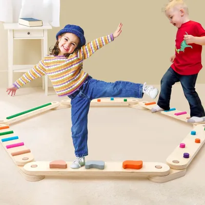 Productafbeelding van Omgoods - Montessori Houten Balansbalk voor Peuters