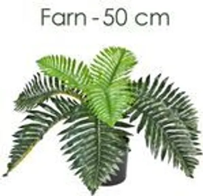Produktbild von Künstlicher Farn Kunstpflanze Künstliche Pflanze 50 cm Kunstblume Innendekoration Kunst Pflanze wie echt im Topf Decovego
