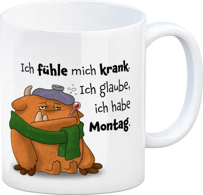 Produktbild von Freches Monster in orange Kaffeebecher mit lustigem Spruch