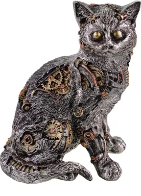 Produktbild von Kremers Schatzkiste Katze Steampunk Figur Handbemalt 16x12x12cm Polyresin Statue