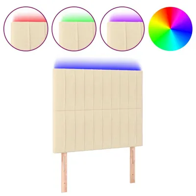 Produktbild von LED Kopfteil Creme 100x5x118/128 cm Stoff
