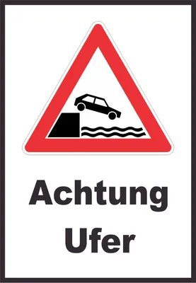 Produktbild von Achtung Ufer Schild A3 Rückseite selbstklebend