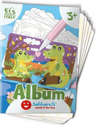 Zdjęcie produktu dla Album do malowania piaskiem Sabbiarelli „Młode zwierzątka” 15 x 20 cm – zestaw do kreatywnego rękodzieła