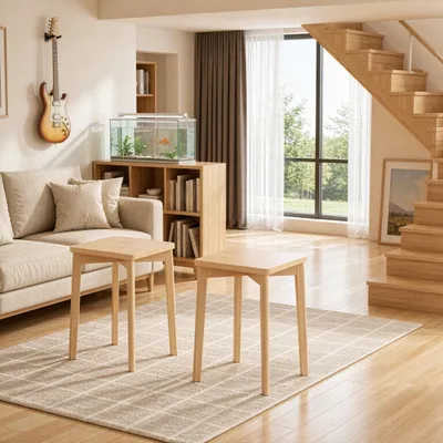 Produktbild von Kompakter Hocker mit quadratischer Sitzfläche Robuster Taburettstuhl