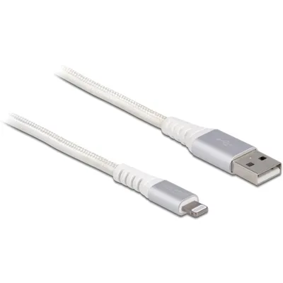Produktbild von Delock USB Daten- und Ladekabel für iPhone, iPad, iPod DuPont Polyamid weiß 3 m