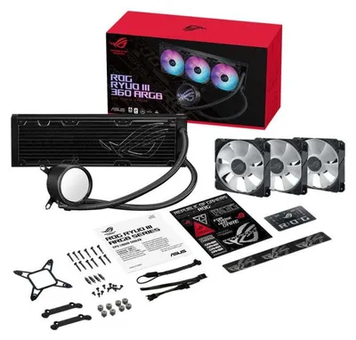 Zdjęcie produktu dla ASUS ROG Ryuo III 360 ARGB, Zestaw do chłodzenia płynami, 12 cm, 2200 RPM, Czarny