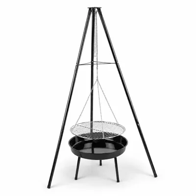 Zdjęcie produktu dla Grill trójnóg 2w1 Bauhus 150 cm z rusztem 49 cm i misą 51 cm palenisko ogrodowe