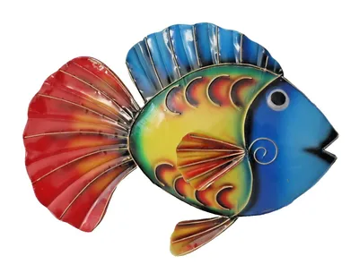 Produktbild von Wanddeko Fisch Metall Zierfisch Wandbild Deko Wand Maritim Garten Figur Skulptur