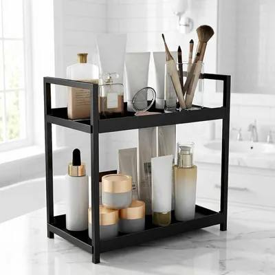 Imagen del producto de Organizador de maquillaje con 2 niveles, de 30 x 17 x 30 cm, color , para cosméticos
