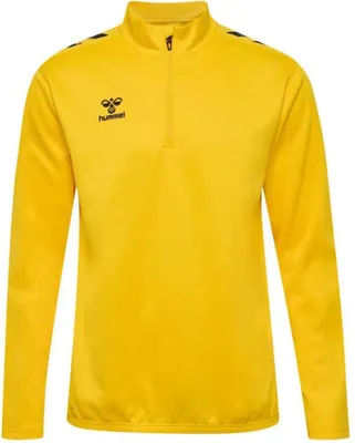 Imagen del producto de Camiseta de algodón con cremallera parcial Hummel Core Xk, color amarillo, talla L, para hombre y mujer