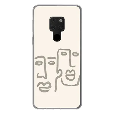 Produktbild von MuchoWow® Handyhülle Schutzhülle Hülle für Huawei P40 Lite Gesicht - Abstrakt - Strichzeichnung Silikon Softcase Handy Hülle - Handy