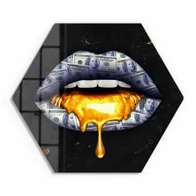 Produktbild von DEQORI Glasbild Echtglas 40x35 cm ' Lippen' Wandbild Bild modern Deko