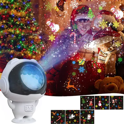 Produktbild von LED Weihnachten Projektor USB Projektorlampe Innen Christmas Party Garten Deko