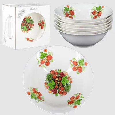 Produktbild von Suppenteller-6er-Set - Hohloma Ø18 cm Essteller Suppenschalen