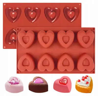 Produktbild von Elhandel Silikonform Herz 8 Pralinen & Desserts