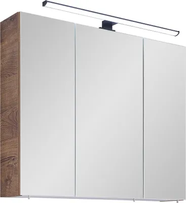 Produktbild von Spiegelschrank 75 cm inkl. LED Aufsatzleuchte MURCIA-66 in Eiche Ribbeck quer Nb., B/H/T: ca. 75/70/20 cm